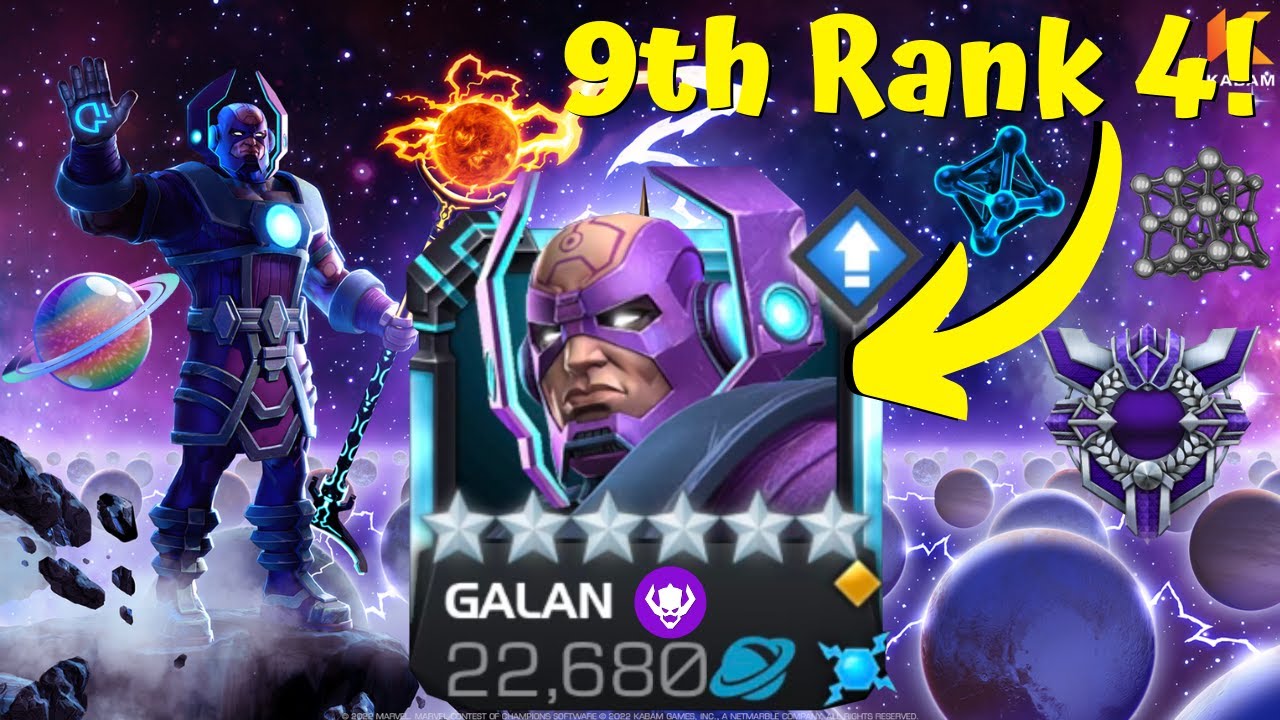 MY 9TH 6* RANK 4! GALAN THE GRANDIOSE! Epic Rank Up & Gameplay! - Marvel Contest of Champions