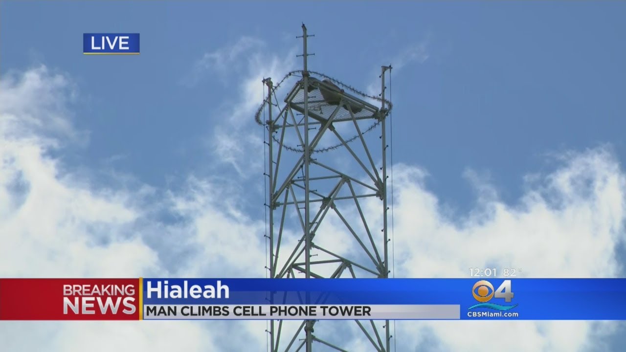 Man Climbs Cell Tower In Hialeah