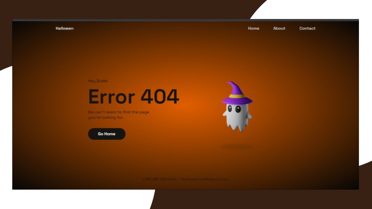 RESPONSIVE LANDING PAGE WITH HTML CSS JAVASCRIPT | ERROR 404 PAGE HALLOWEN #halloween #htmlcss
