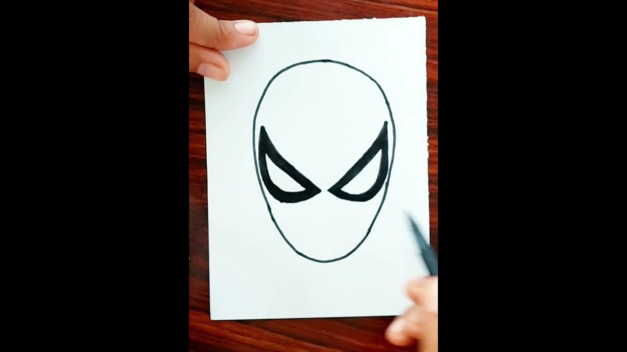 How to draw Spider-Man mask | Easy Drawing For Kids Step By step Fot Kids #shorts #drawing #easyart