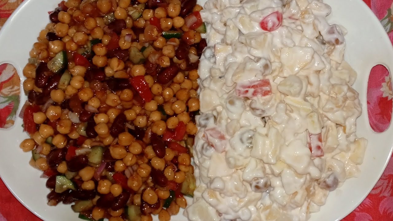 Shadio wala Russian salad and chana chat 🥗