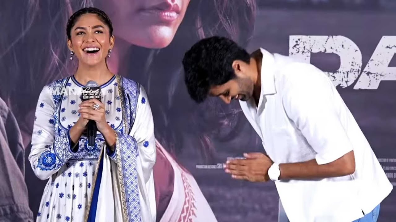 Actress Mrunal Thakur Fun Speech, Adivi Sesh Reaction | Dacoit Movie Teaser Launch Event