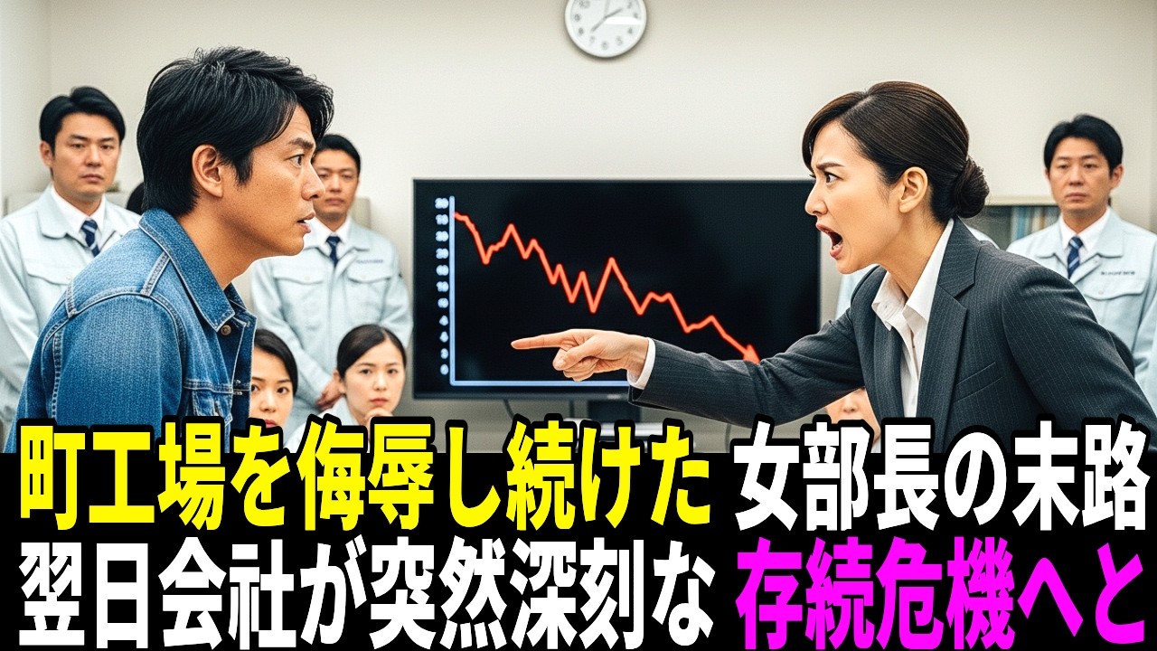 【スカッと】「いつでも潰せる」と同窓会で豪語した女部長。町工場を切った翌日、会社が本当に崩壊【シニア】