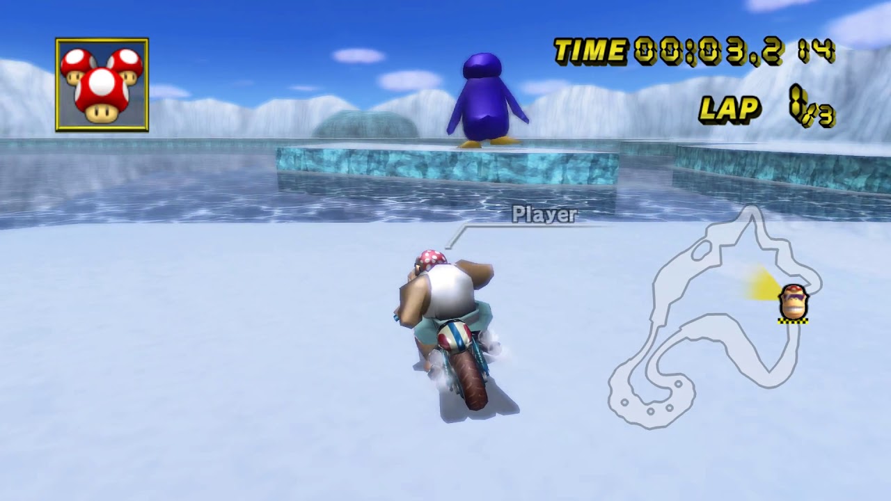 [MKW TAS] N64 Sherbet Land 1 Shroom Glitch without falling off has been found