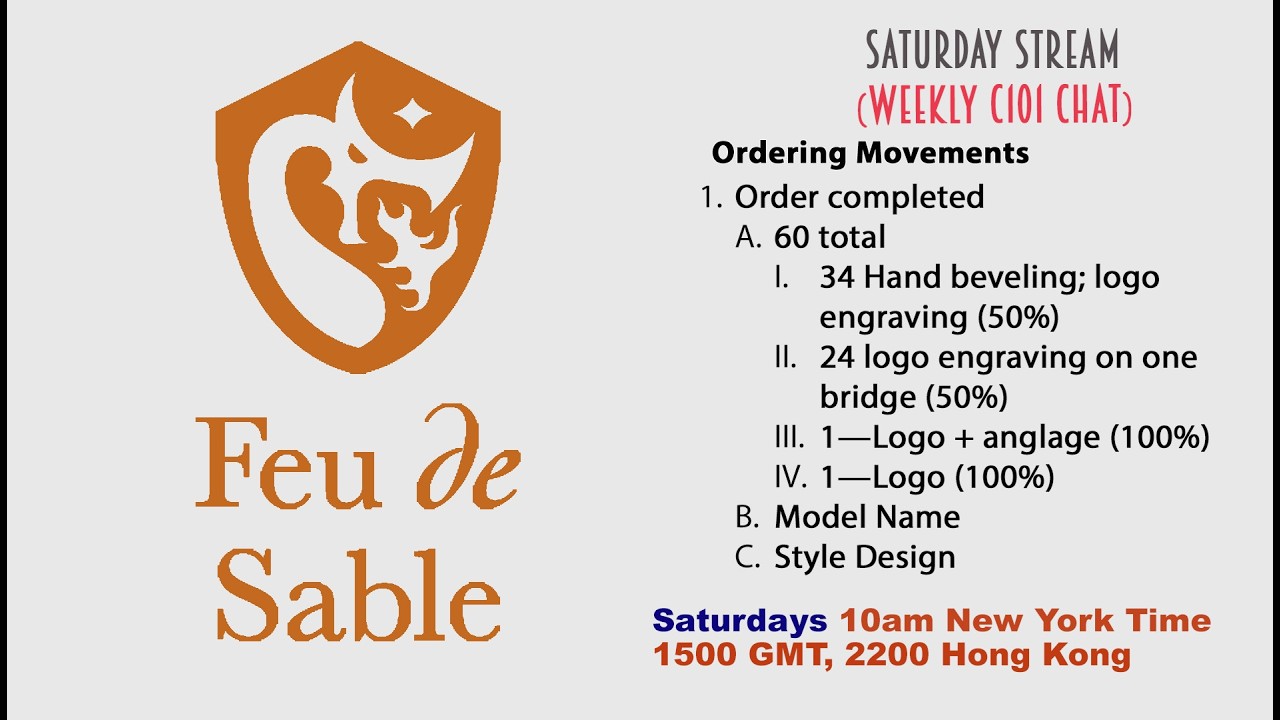 Chronode Weekly C101 Watch Project Chat 10am NY time (EDT); 1500 GMT; 2200 Hong Kong Join Us!