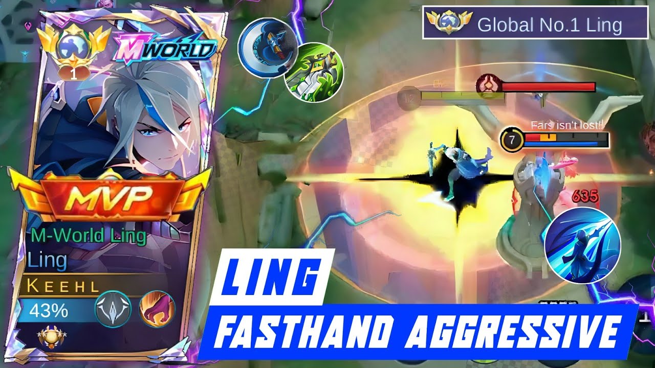 LING M-WORLD AGGRRESSIVE AND FASTHAND COMBO! CARRY THE TEAM IN SOLO RANK - MOBILE LEGENDS