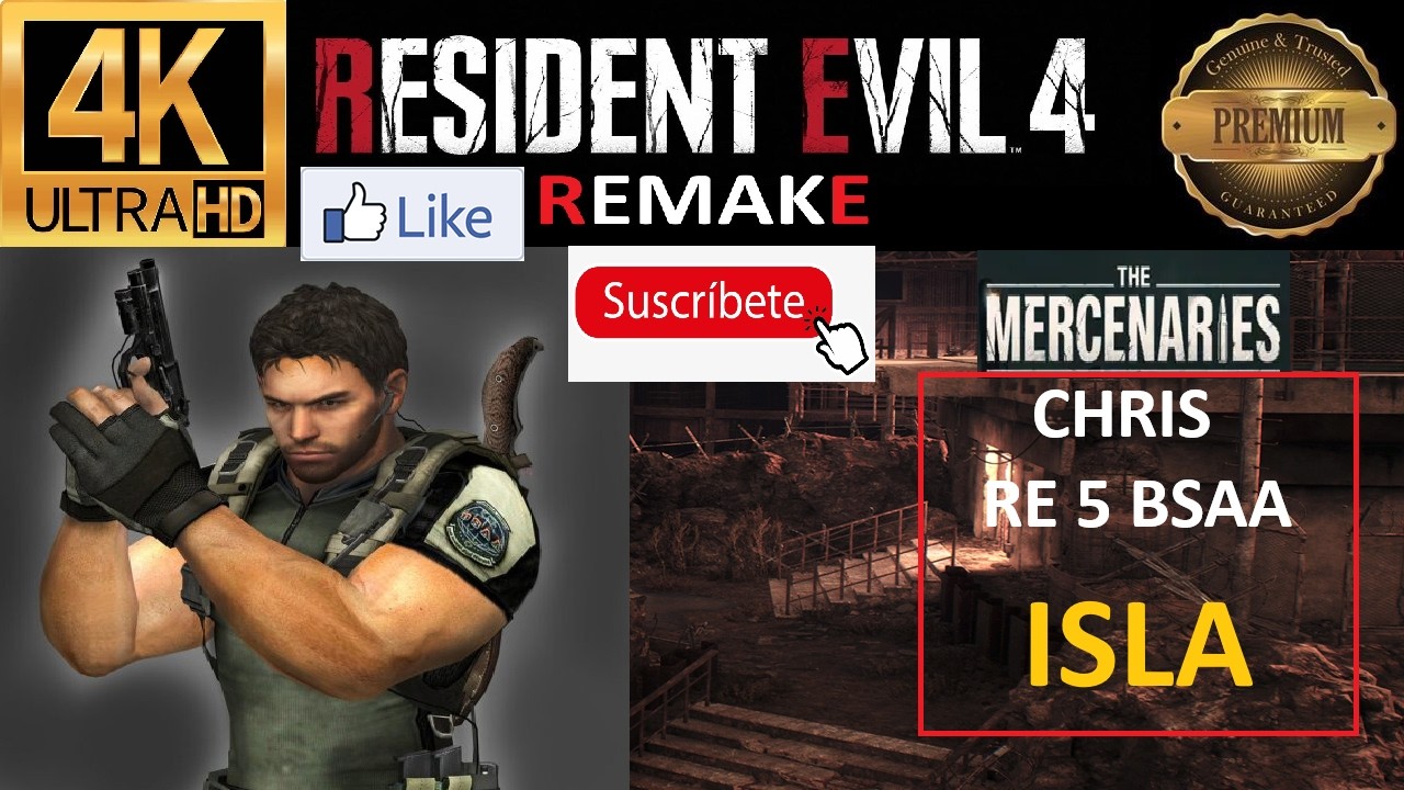 RE 4 REMAKE!!! MERCENARIOS!!! CHRIS RE 5 BSAA!!! ISLA!!! 4K UHD!!! DEJEN SU LIKE Y SUSCRÍBANSE!!!