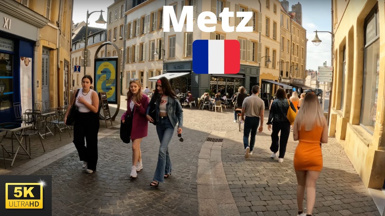 Metz - France 🇫🇷 City walk - 5.3K - Walking Tour April 2022 - Balade à pied Metz - Metz centre ville