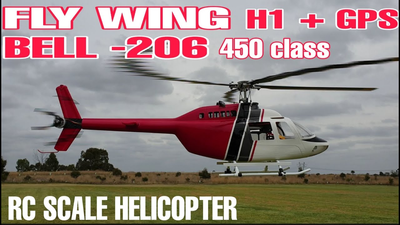 FLY WING BELL 206 450 CLASS. H1 +GPS (AUTO PILOT) . RC SCALE HELICOPTER.