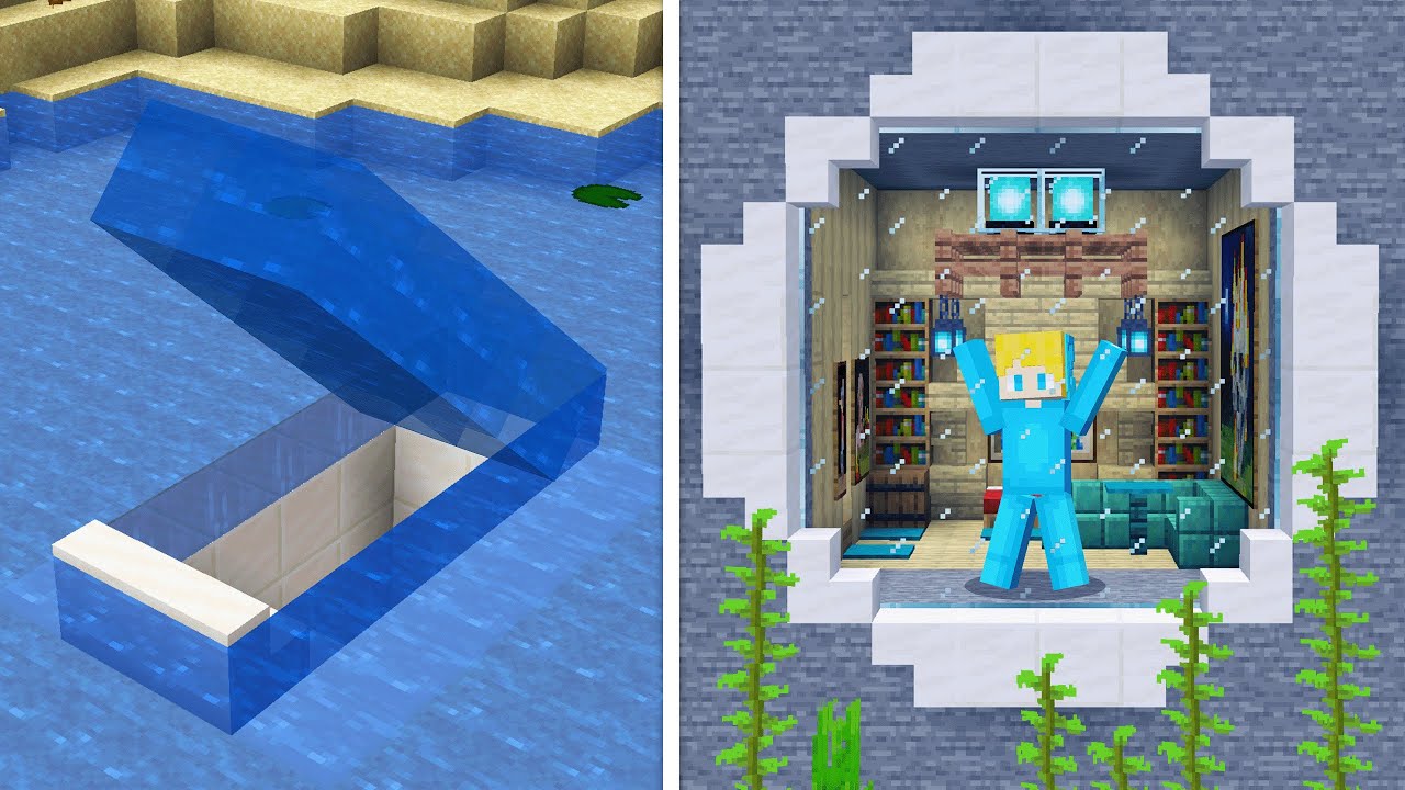 Wie man eine moderne UNTERWASSER GEHEIMBASIS baut in Minecraft!