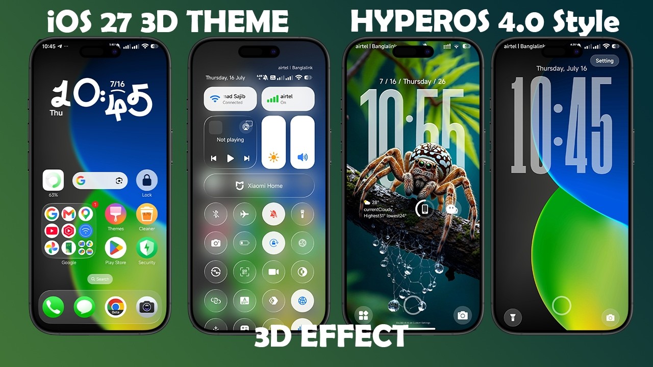 Ого! Тема Liquid Glass в стиле iOS 27 на HyperOS 4 🤯 (Выглядит ТОЧНО как iPhone!)