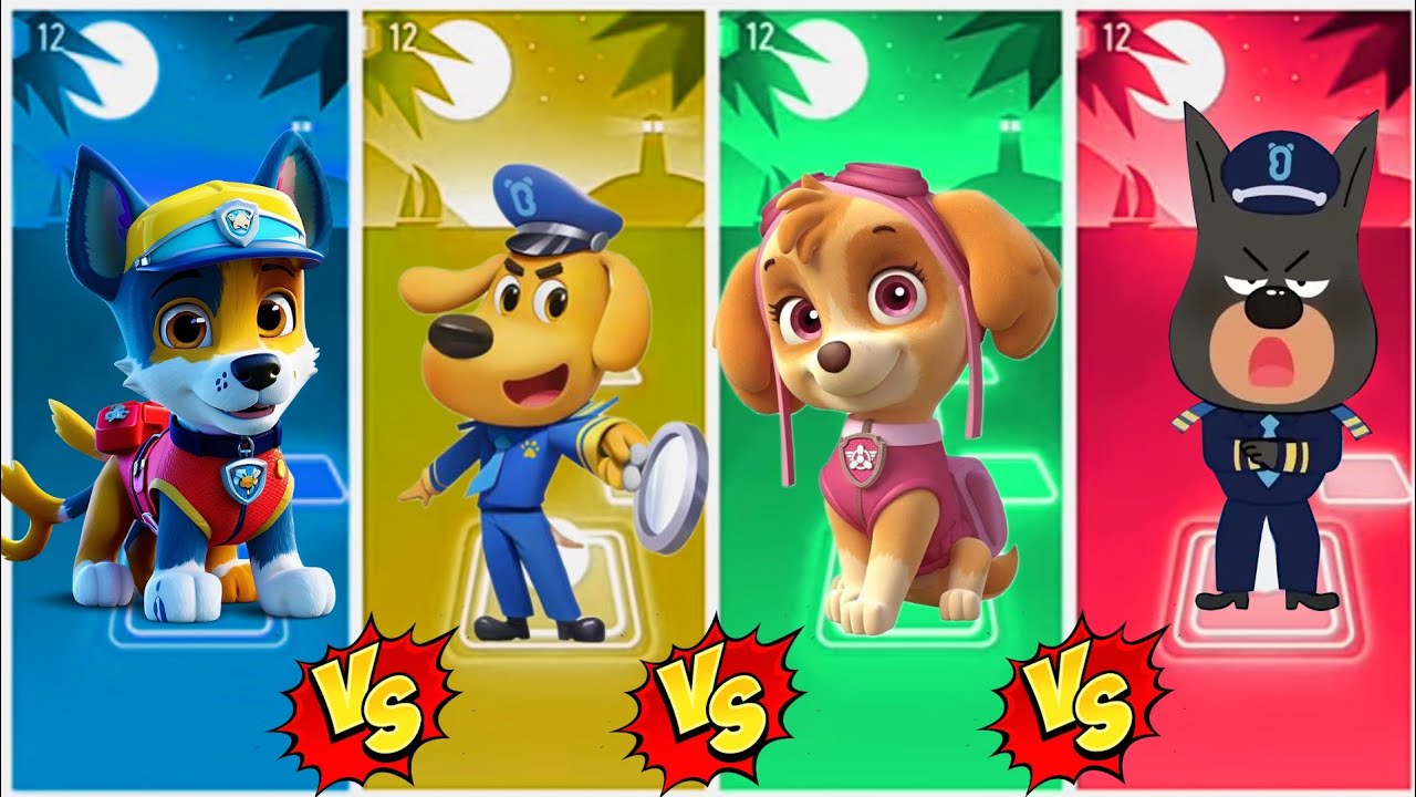 Sheriff Labrador vs Paw Patrol 🆚 Tiles Hop EDM Rush | Who Wins? 🎮