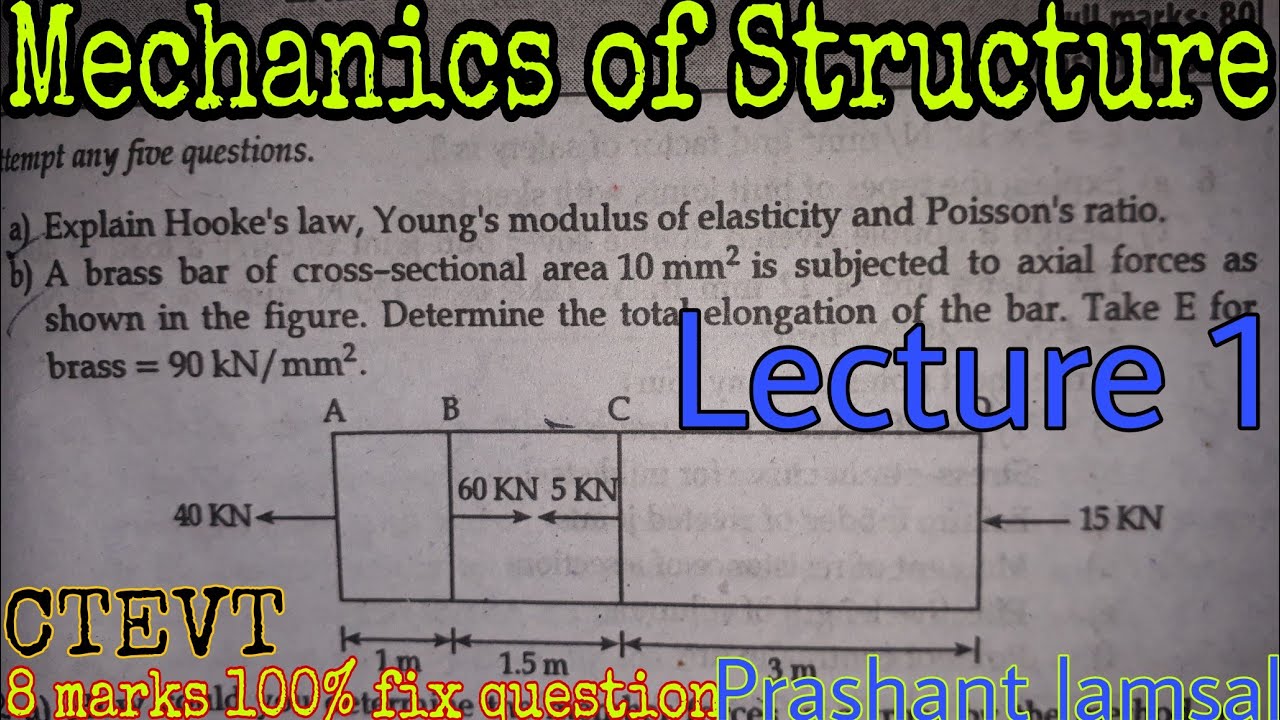 Mechanics of Structure Important Numerical Question | CTEVT | Prashant YT | 4th sem |