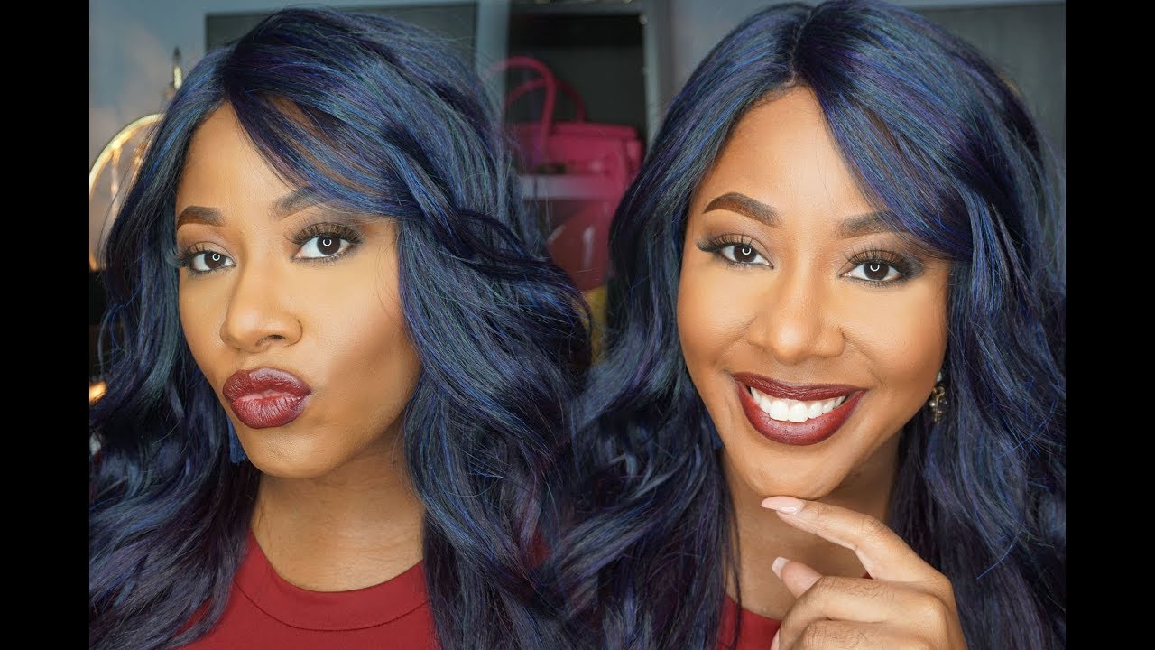 Best Blue Synthetic Lace Front Wig Motown Tress LDP-Alpha | Divatress.com