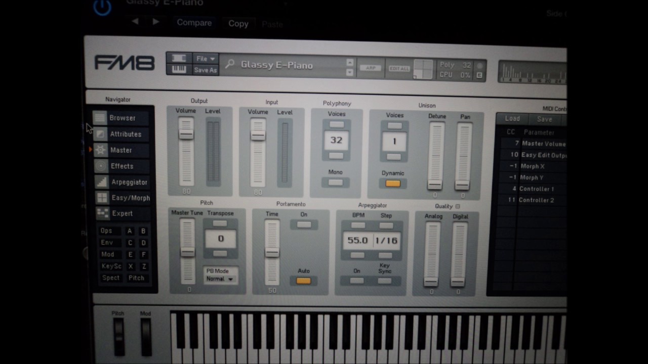 FM8 e-piano sound - smooth ballad, 80's style