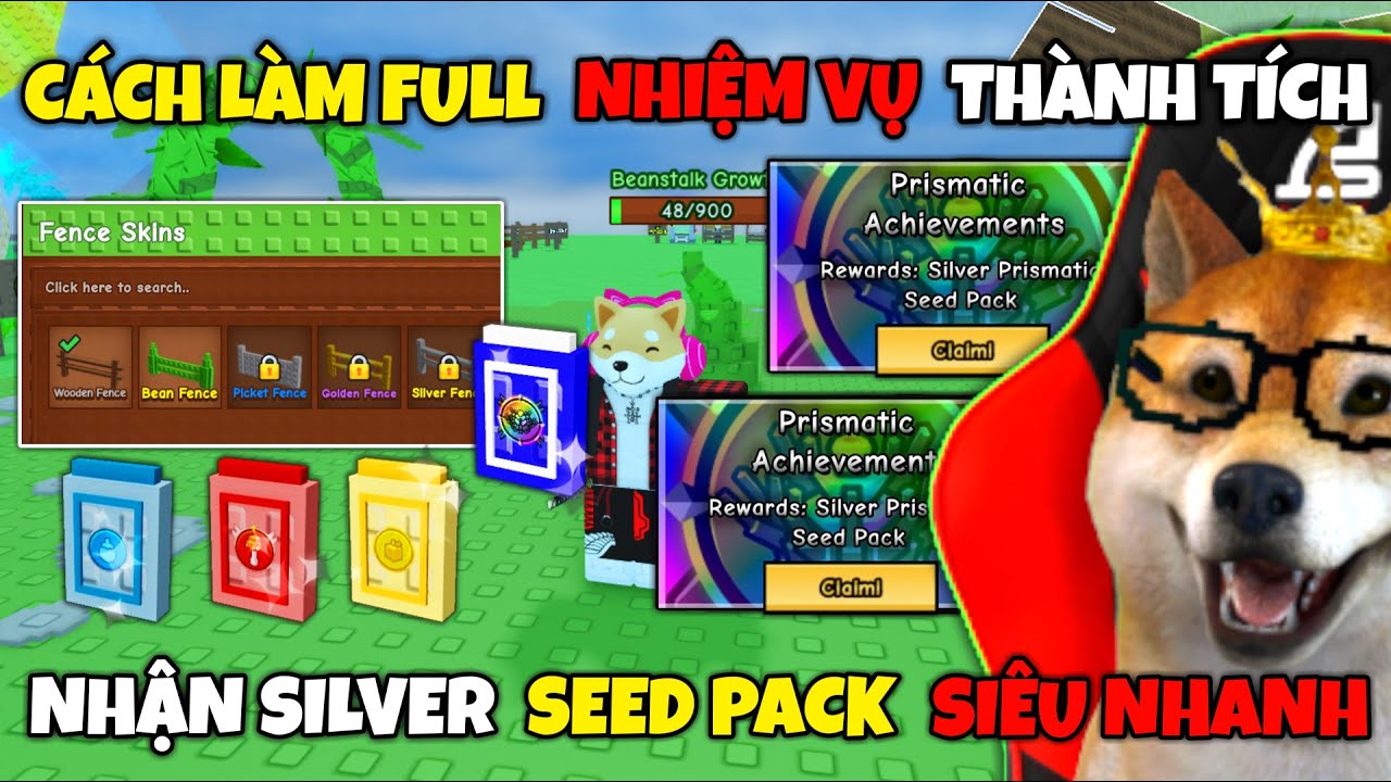 Cách Làm FULL Nhiệm Vụ Thành Tích Nhận SILVER SEED PACK Siêu Nhanh UPDATE GROW A GARDEN | Roblox