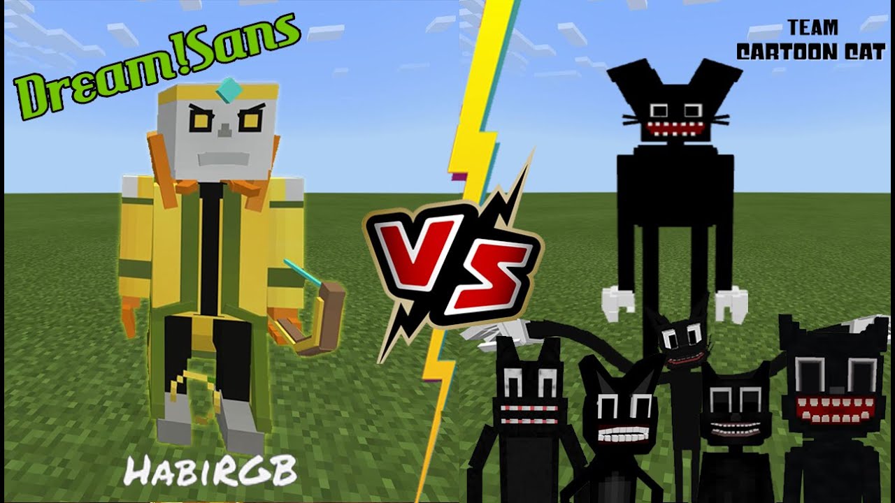 Dream Sans (Underverse) VS Team Cartoon Cat (Minecraft PE)