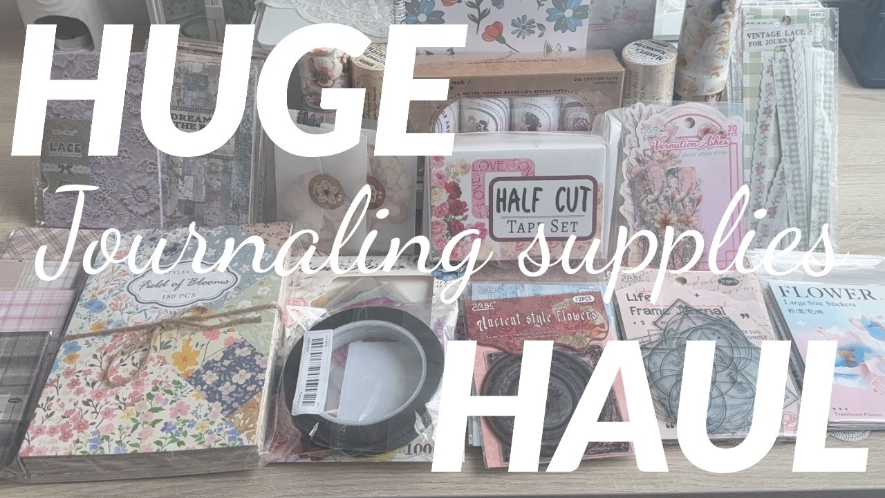 1 hour ASMR | HUGE Journaling supplies haul | Temu haul