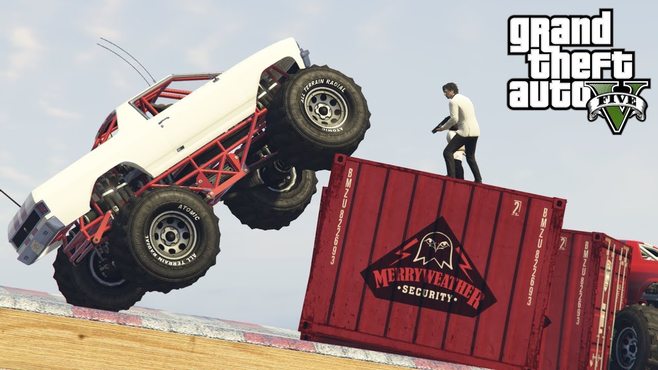 MONSTER TRUCK VS SPADAJĄCE KONTENERY w GTA 5 Online Hogaty i EKIPA SUPER TRYB  #184