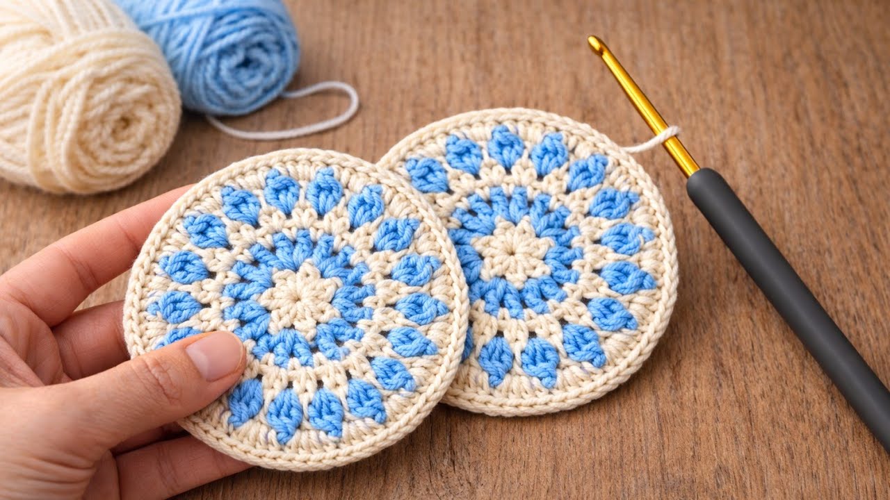 Textured Snowflake Crochet Coaster Pattern | Full Tutorial
