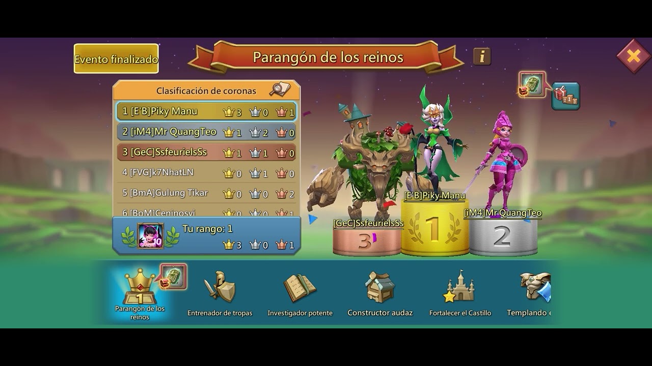 Victoria fácil parangón de los reinos. #lordsmobile