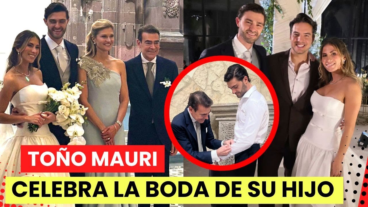 El hijo de To&ntilde;o Mauri, Antonio Mauri y Andrea celebran boda religiosa junto a Vadhir Derbez y amigos
