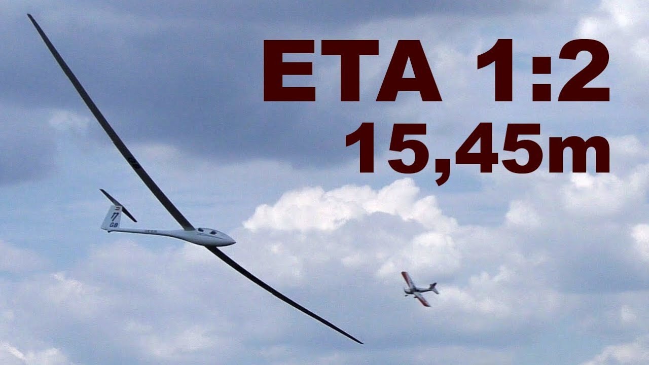 Eta, giant scale (1:2) RC glider, wingspan 15,45m, 2018
