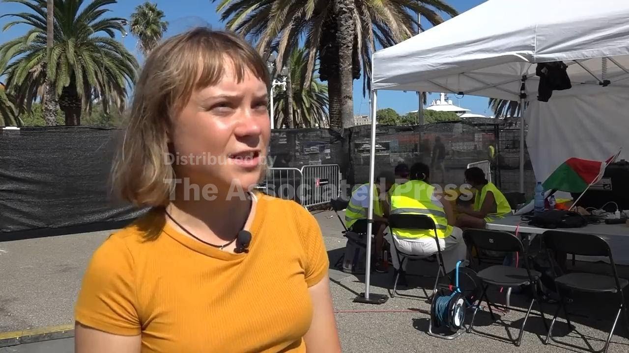 Greta Thunberg interview prior to the departure of a flotilla carrying aid to Gaza