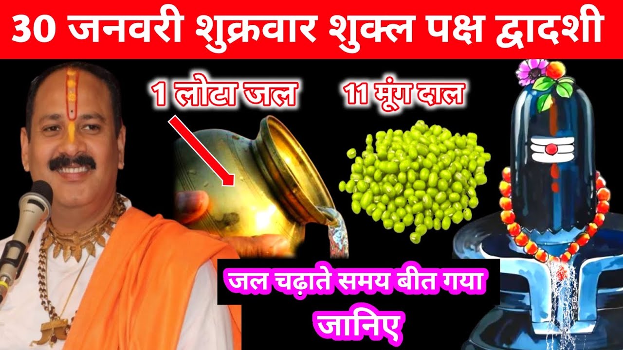 30 जनवरी शुक्रवार शुक्ल पक्ष द्वादशी || 1 लोटा जल और 11 मूंग दाल का अचूक उपाय || Pradeep Mishra Ji 