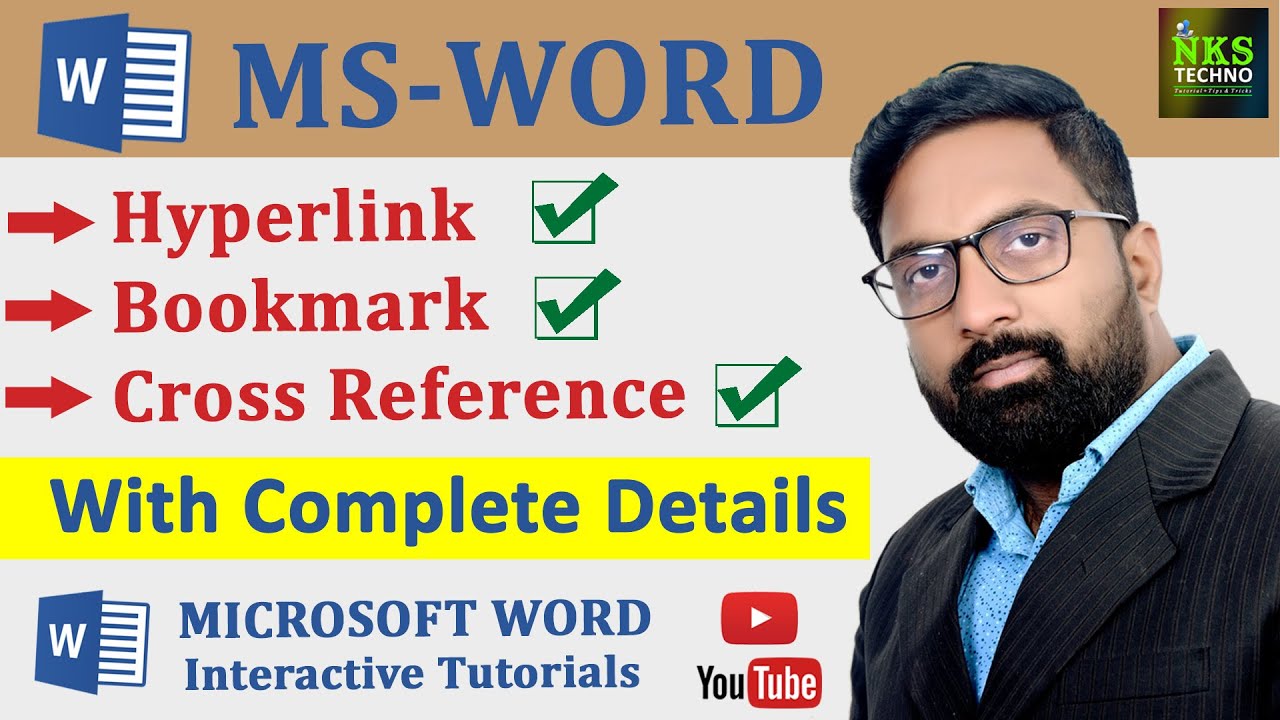 MS Word Insert Hyperlink, Bookmark, Cross Reference | Insert Tab in Hindi | By Nitesh Soni
