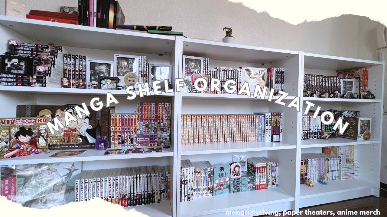 organize my manga shelf with me! 📚 manga shelving ft. paper theaters + Hells Paradise pop-up merch