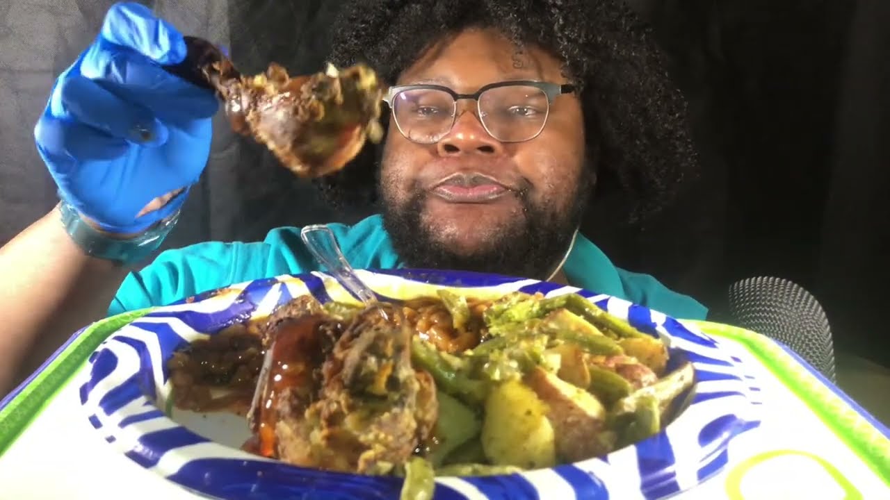 🍗 Chicken Drumsticks & Vegetables Mukbang | No Talking | ASMR