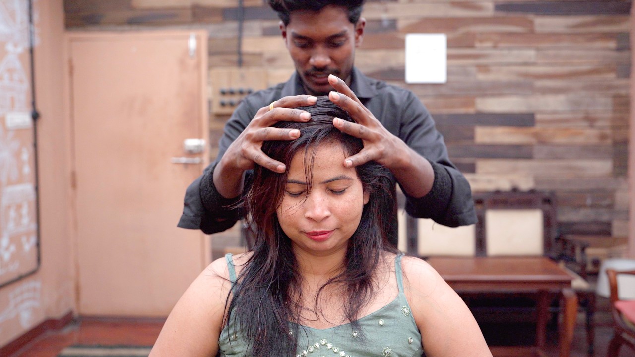 INDIAN HEAD MASSAGE 🟡 NECK and HAIR CRACK by MASTER CRACKER 🟡 ASMR sleep