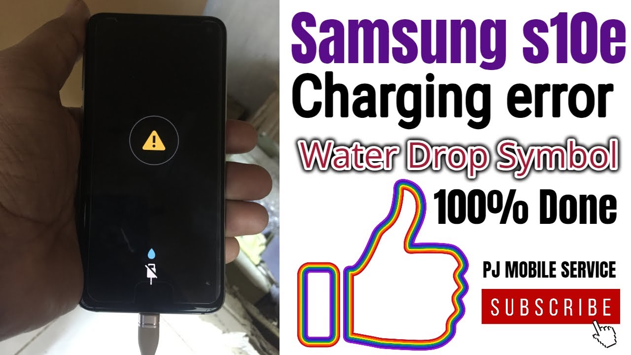 Samsung s10e charging error, drop symbol solution