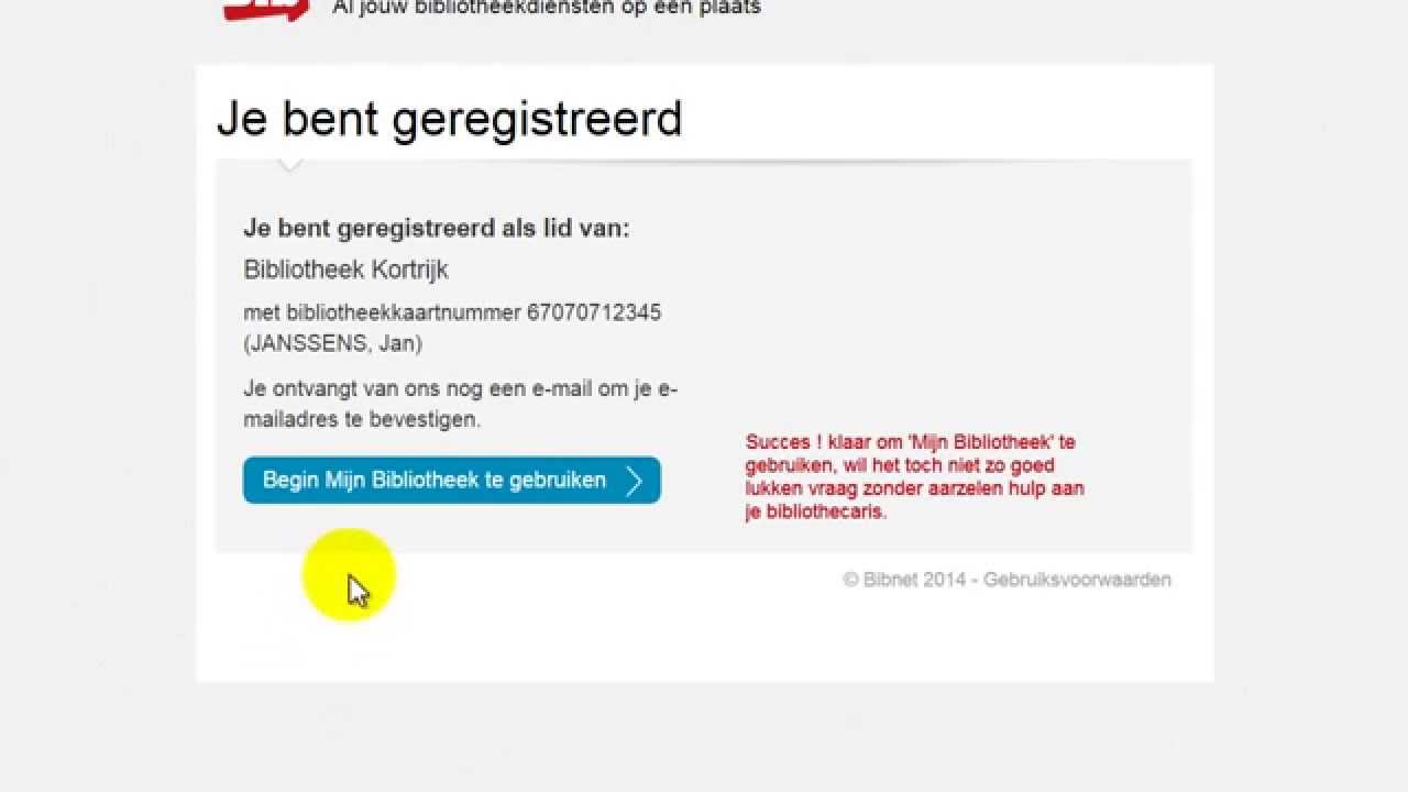 Mijn Bibliotheek: registreren (cc versie)