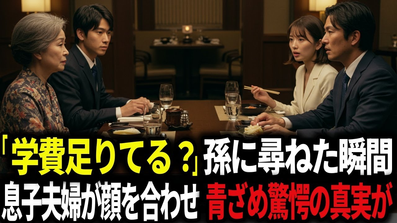 「学費足りてる？」息子夫婦とディナー中、何気なく孫に尋ねた瞬間──息子夫婦は青ざめ衝撃の事実が発覚