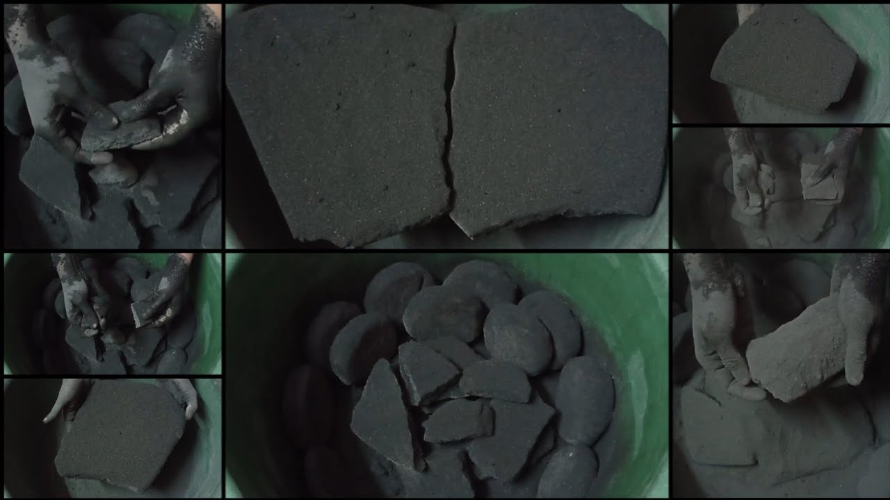 Soft Smokey💨Pure Fine🖤Charcoal🖤 Dry Crumbling & Dusty Powder Play ASMR #995