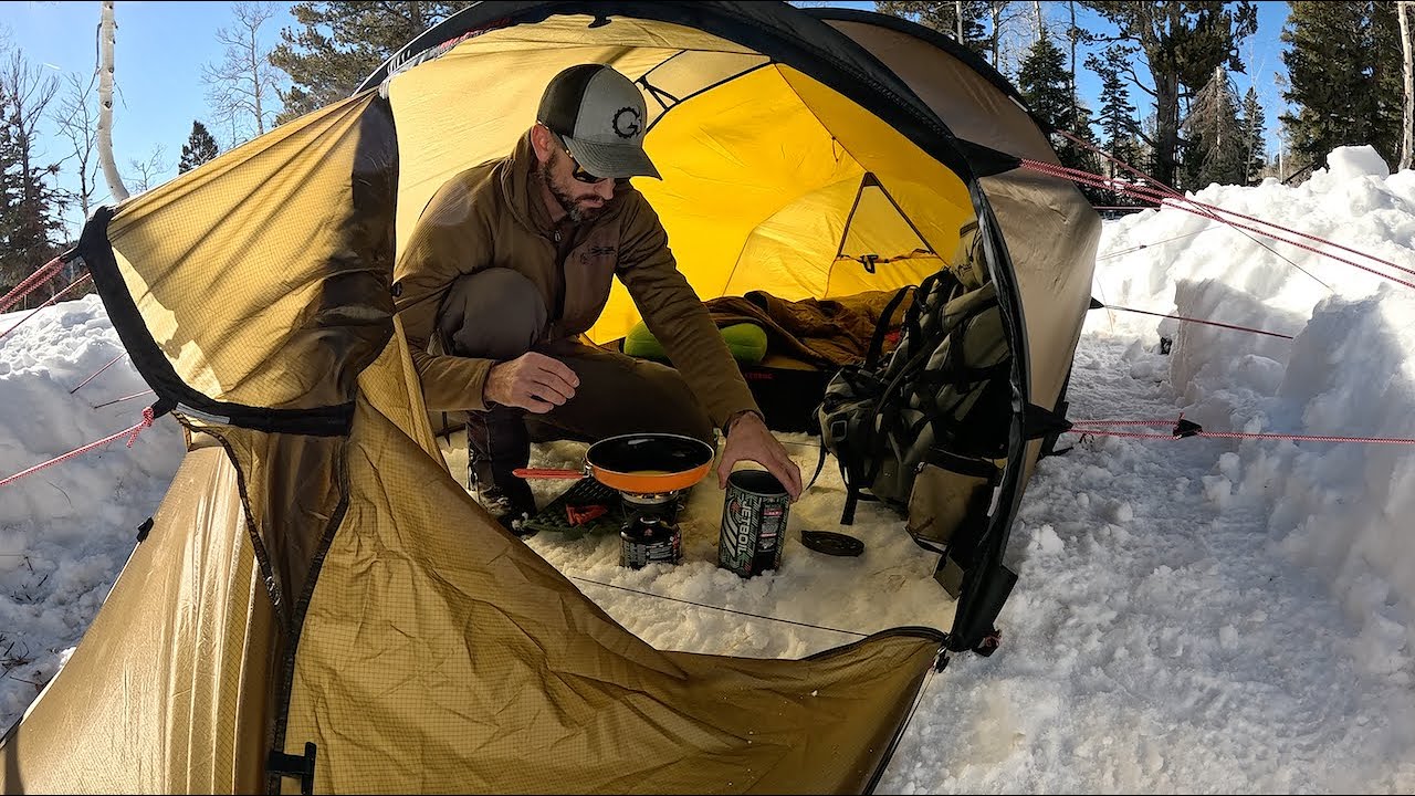 Solo Winter Camping in Knee Deep Snow ASMR with the Hilleberg Nallo 2 GT