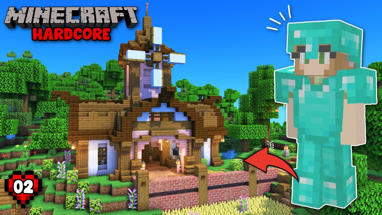 I Built the CUTEST Windmill + Barn Combo | Hardcore Minecraft | Ep 2