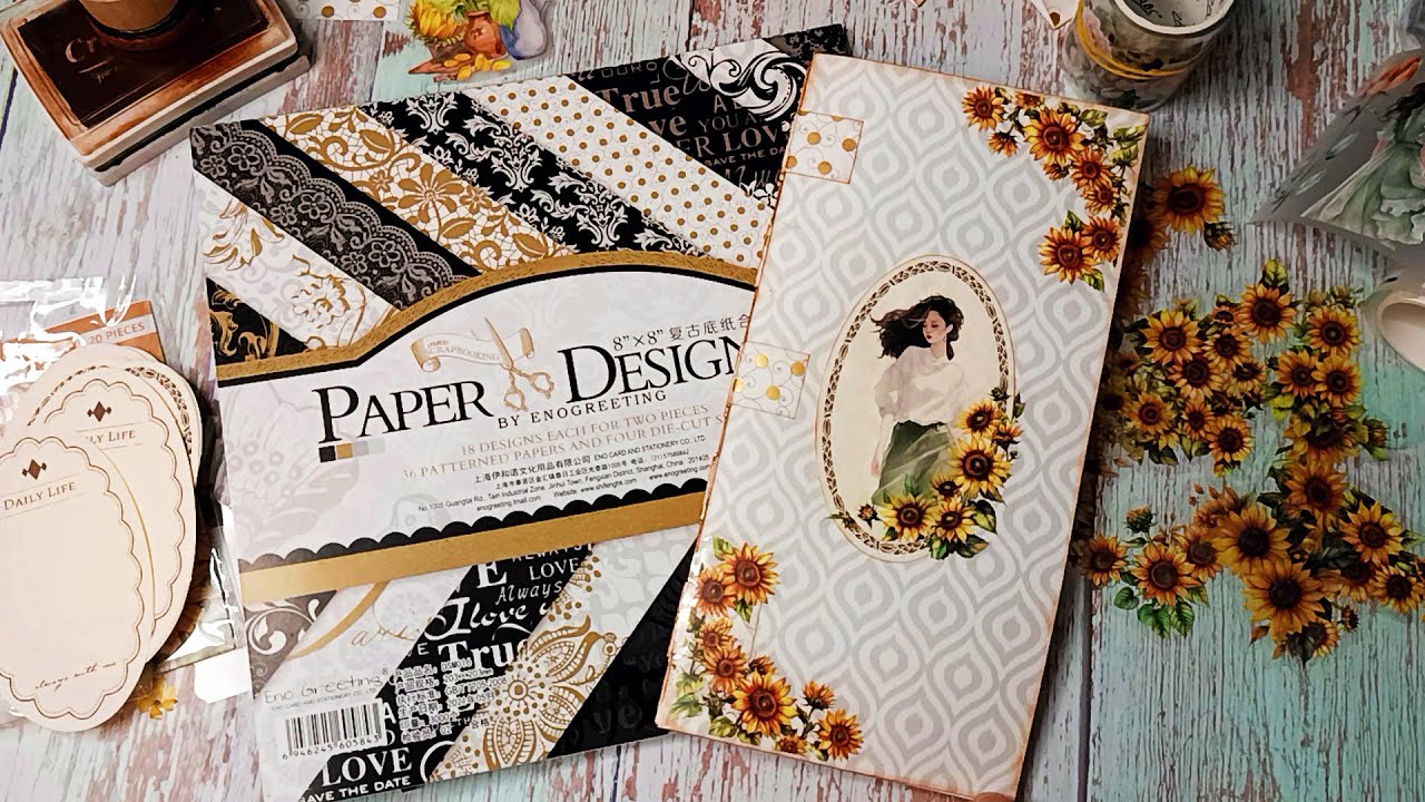 Tab Bind Journal from Scrapbook Paper | no talking | no music | no speed up