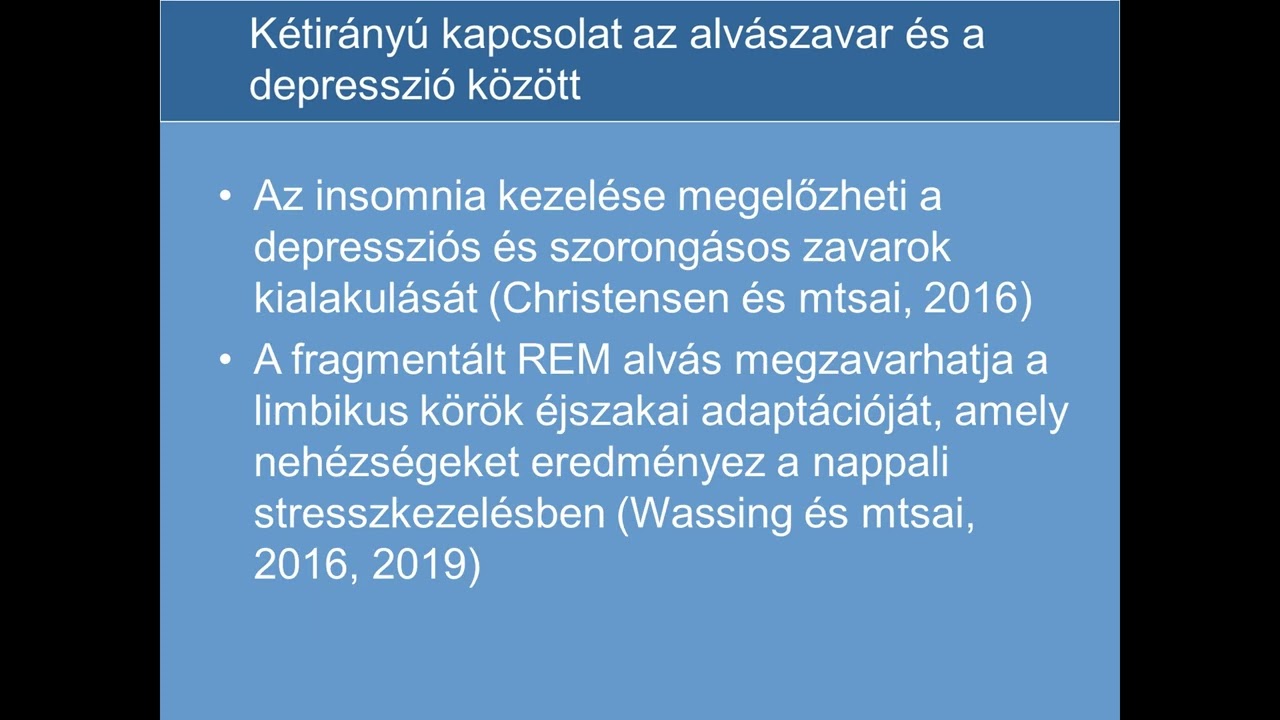 Prof. Tényi Tamás: Alvás - depresszió - pszichózis - Prof. Trixler Mátyás emlékére.