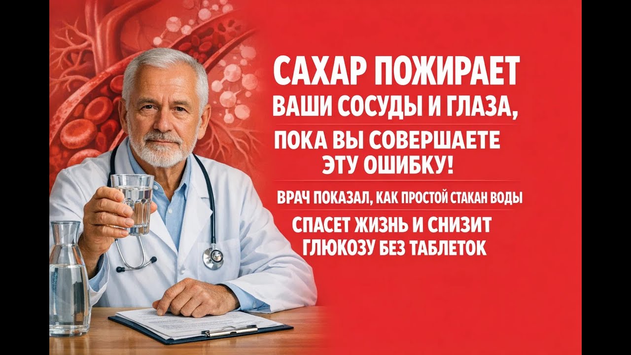 Врач раскрыл тайну: сахар упадет до нормы навсегда, если исправить одну ошибку с питьем воды
