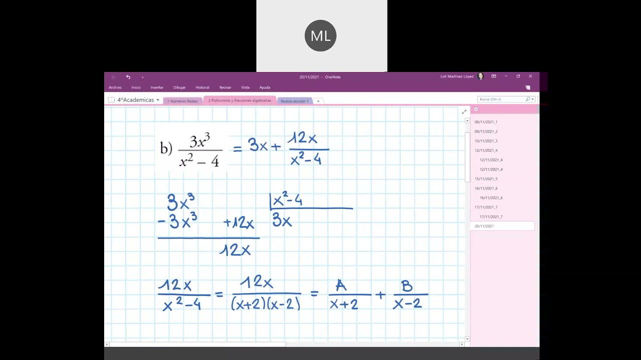 Duda descomposición fracciones algebraicas