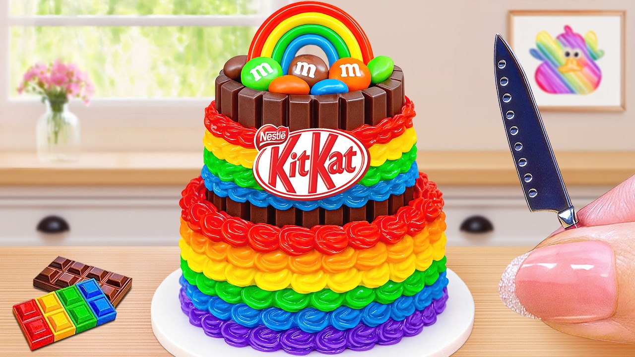 How to Make Magic KITKAT Rainbow Cake ☀️ DIY Tiny Cake Challenge 💕 Cake In Wonderland