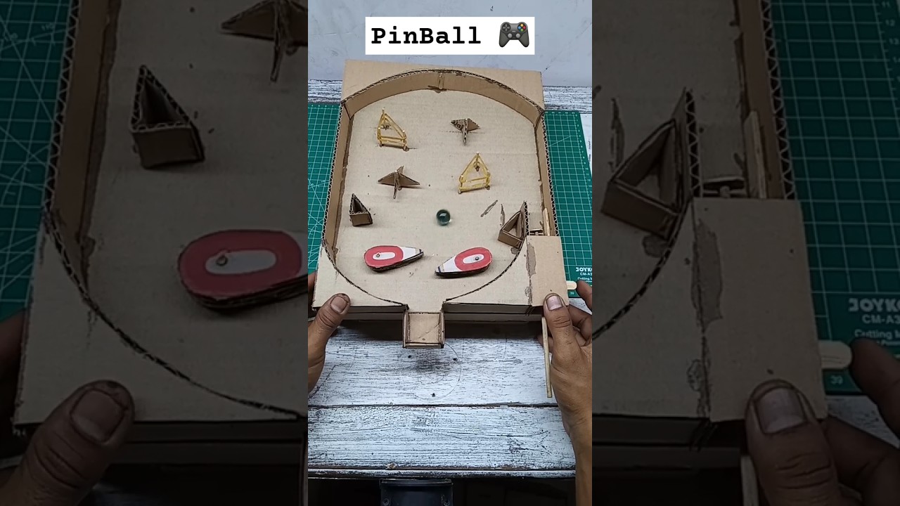 How to make a pinball machine with cardboard at home #pinball #game #diy #cardboardcraft