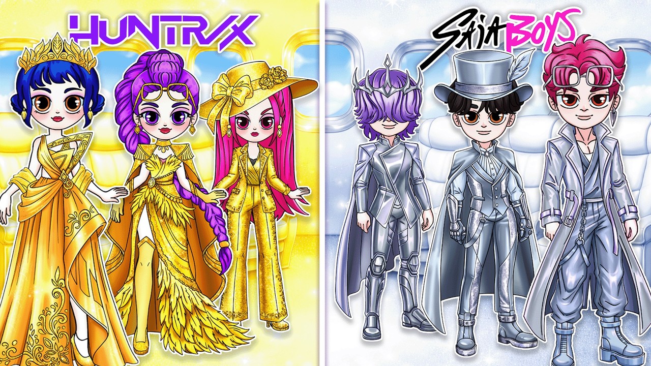 GOLD vs SILVER Style for Jinu and Rumi | Best DIY Fashion Paper Dolls - Tiny Paper Dolls
