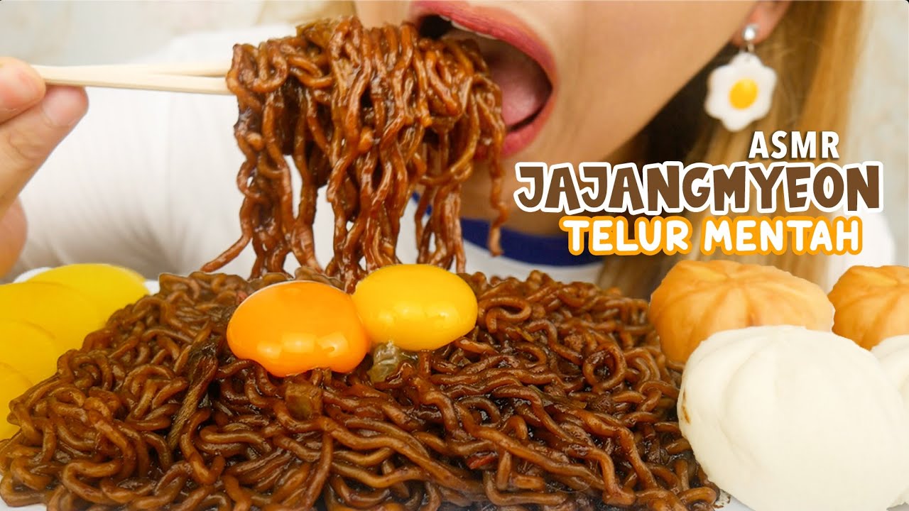 ASMR JJAJANGMYEON TELUR MENTAH BAKPAO AYAM | ASMR Indonesia