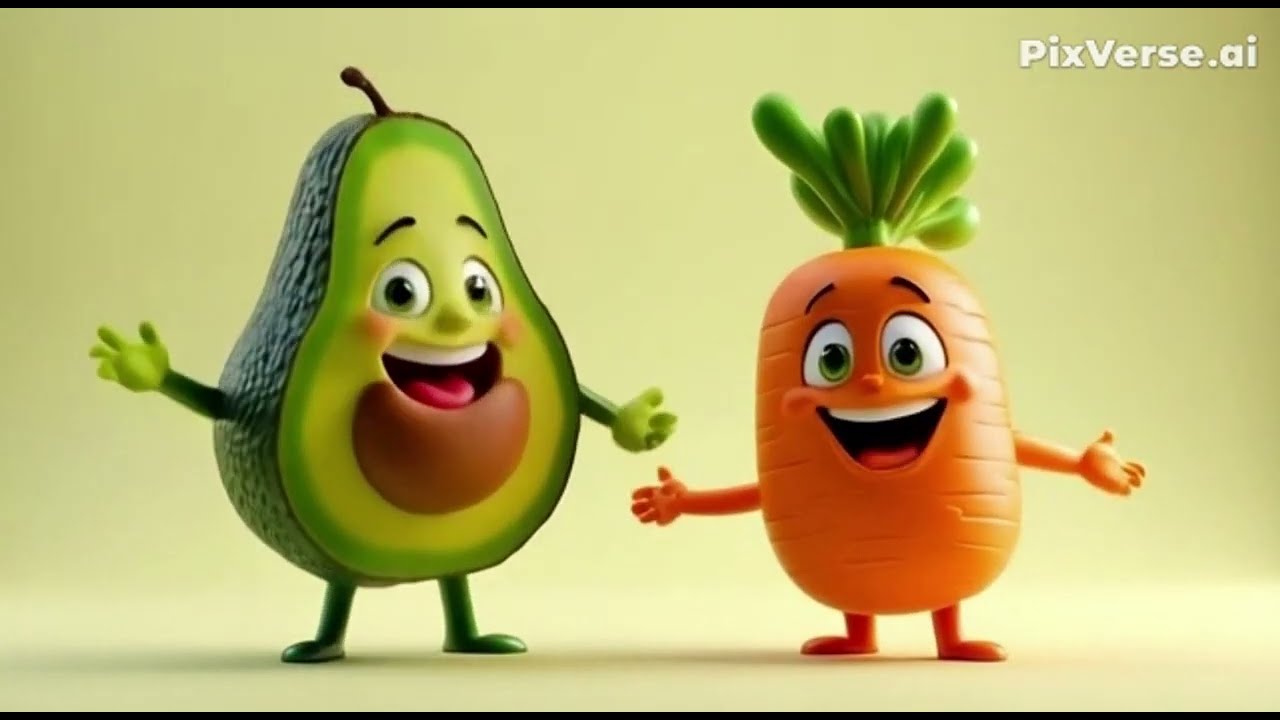 Carrot and Avocado #cartoon #carrot #avocada #funny