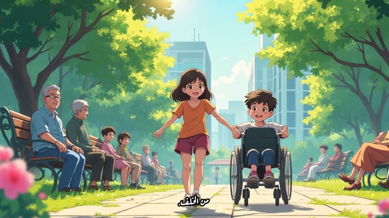 مساعده ذوي الاحتياجات الخاصة: طفل علي كرسي متحرك