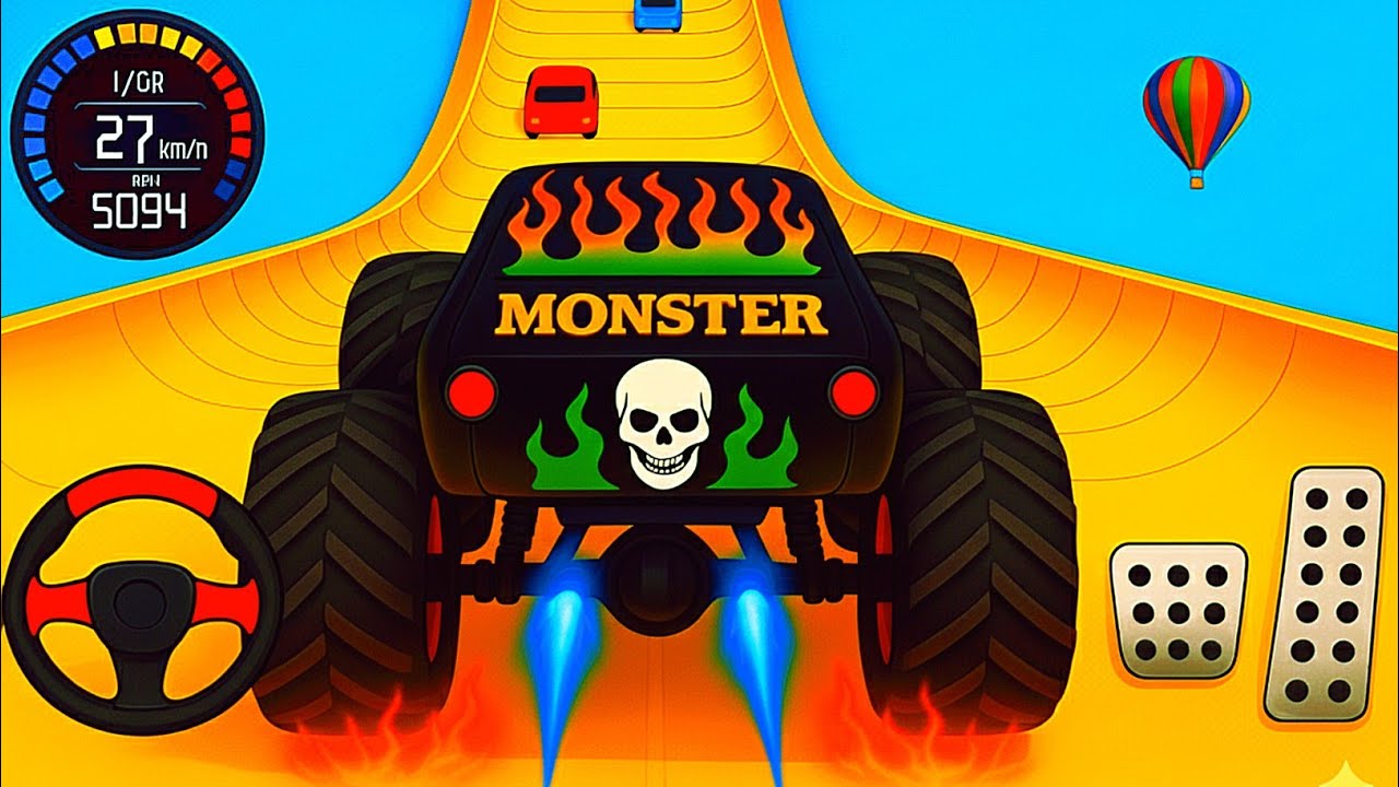Monster Truck Mega Ramp Impossible Driver - Monster Truck Stunt Racing - Android Gameplay